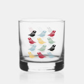 Quirky Abstract Birds Mid Century Danish Modern Whisky Glas (Achterkant)