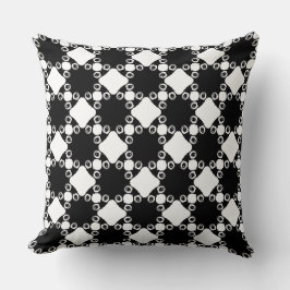 Quirky Abstract Black and White Diamond Grid Kussen