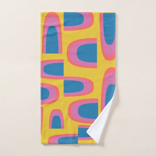 Quirky Abstracte geometrische vormen in helder gee Bad Handdoek (Handdoek)