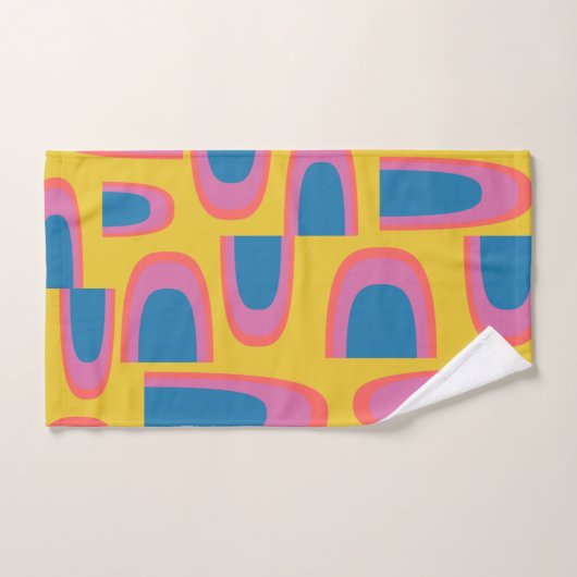Quirky Abstracte geometrische vormen in helder gee Bad Handdoek (Handdoek)