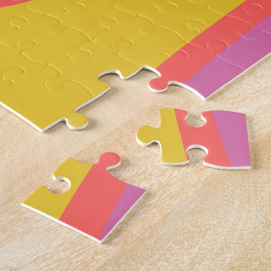 Quirky Abstracte geometrische vormen in helder gee Legpuzzel (Zijkant)