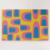 Quirky Abstracte geometrische vormen in helder gee Legpuzzel (Horizontaal)