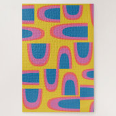 Quirky Abstracte geometrische vormen in helder gee Legpuzzel (Verticaal)