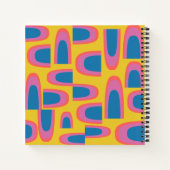 Quirky Abstracte geometrische vormen in helder gee Notitieboek (Achterkant)