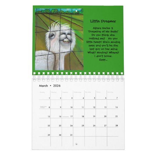 Quirky Alpaca kalender met verhalen 20z (Mar 2026)