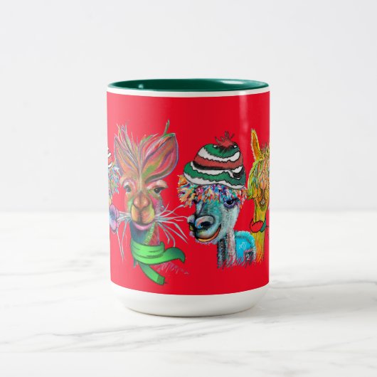 quirky alpacas vakantie mok (Center)