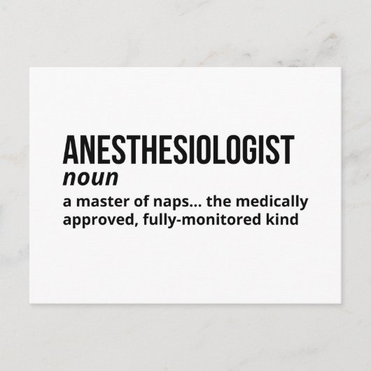 Quirky Anesthesiologist Definition Briefkaart (Voorkant)