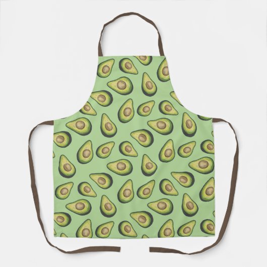 Quirky Avocado Illustrated Pattern Green Schort (Voorkant)