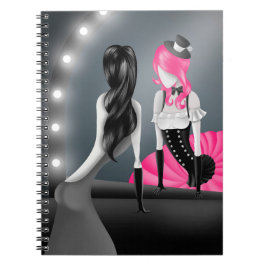 Quirky Ballerina & Dancer refection   pink Notitieboek