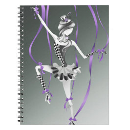 Quirky Ballerina Puppet Purple Ribbons  Notitieboek