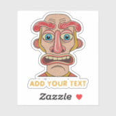 quirky beige cartoon expressive face sticker (Vel)
