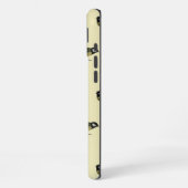 Quirky Bird Pattern Beige iPhone Hoesje (Linkerkant)