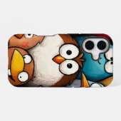 Quirky Bird Squad Anime Telefoonhoes iPhone 16 Hoesje (Achterkant horizontaal)