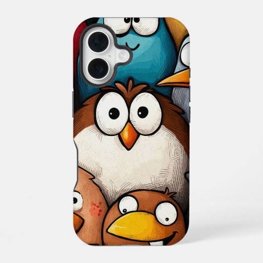 Quirky Bird Squad Anime Telefoonhoes iPhone 16 Hoesje (Achterkant)