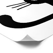 Quirky Black Kitty Cat | Filmzwart en wit Poster (Hoek)