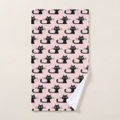 Quirky Black Kitty Cat | Fun Patterned Handdoek (Handdoek)