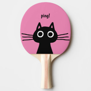 Quirky Black Kitty Cat Funny Feline Tafeltennisbatje