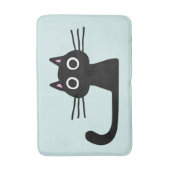 Quirky Black Kitty Cat met Long Whiskers Badmat (Voorkant Verticaal)