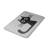 Quirky Black Kitty Cat met Long Whiskers Badmat (Gekanteld)