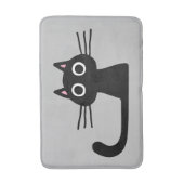 Quirky Black Kitty Cat met Long Whiskers Badmat (Voorkant Verticaal)