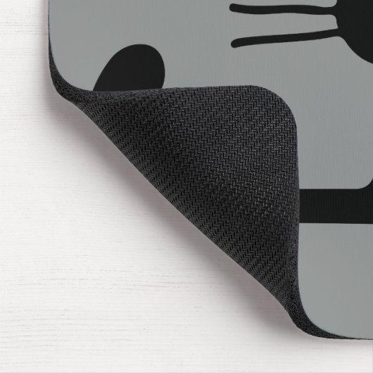 Quirky Black Kitty Cat met Long Whiskers Muismat (Hoek)