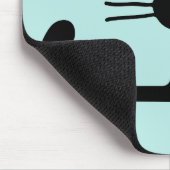 Quirky Black Kitty Cat met Long Whiskers Muismat (Hoek)