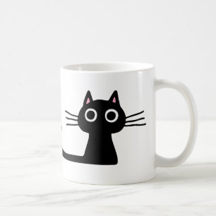 Quirky Black Kitty Cat   Purrfect Cat Lover's Koffiemok