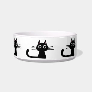 Quirky Black Kitty Cats   Fun Feline Pet Dish Voerbakje