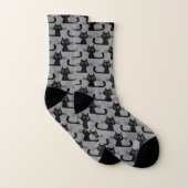 Quirky Black Kitty Cats Pattern Cute Novelty Socks Sokken (Paar)