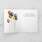 Quirky Blue Bird Cute Happy Birthday Greeting Kaart (Binnen)