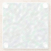 Quirky Blue Green Paperclips Glazen Onderzetter (Achterkant)