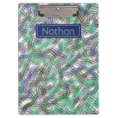 Quirky Blue Green Paperclips op maat Klembord (Voorkant)