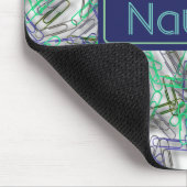 Quirky Blue Green Paperclips op maat Muismat (Hoek)