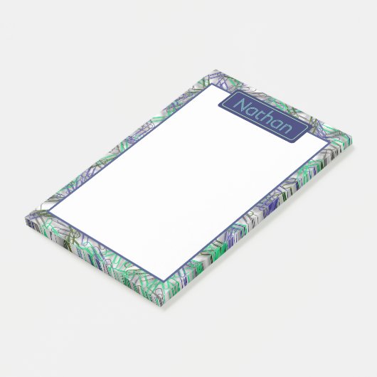 Quirky Blue Green Paperclips op maat Post-it® Notes (Schuin)