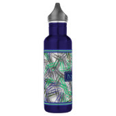 Quirky Blue Green Paperclips op maat Waterfles (Links)