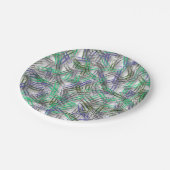 Quirky Blue Green Paperclips Papieren Bordje (Gekanteld)