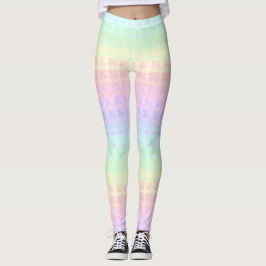 Quirky Boho Kawaii Schattigee Funky Pastel Regenbo Leggings (Voorkant)