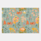 Quirky Botanicals 3 verpakking Gift Wrap Inpakpapier Vel (Voorkant)