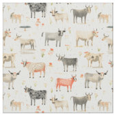 Quirky Bovine: Whimsy Koe Stof (Close Up)