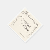 Quirky Bow Lijst Handgeschreven Bruiloft Servet (Hoek)