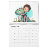 Quirky Boy & Dinosaur Cartoon Kalender (Jan 2026)