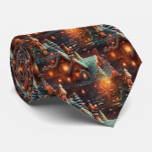 Quirky Brown and Blue Gingerbread House Pattern Stropdas (Opgerold)