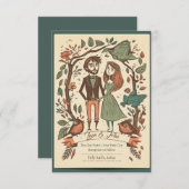 Quirky bruiloft nodigt uit voor bruiloft kaart (Voorkant / Achterkant)