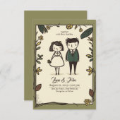 Quirky bruiloft nodigt uit voor bruiloft kaart (Voorkant / Achterkant)