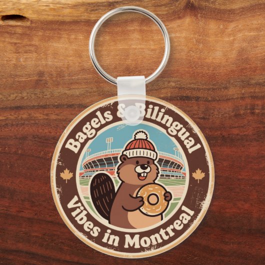 Quirky Canadian Montreal Vibes Sleutelhanger (Voorkant)