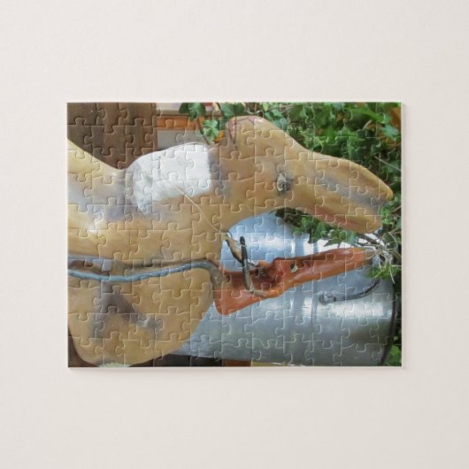 Quirky Carrot Riding a Rabbit Legpuzzel (Horizontaal)