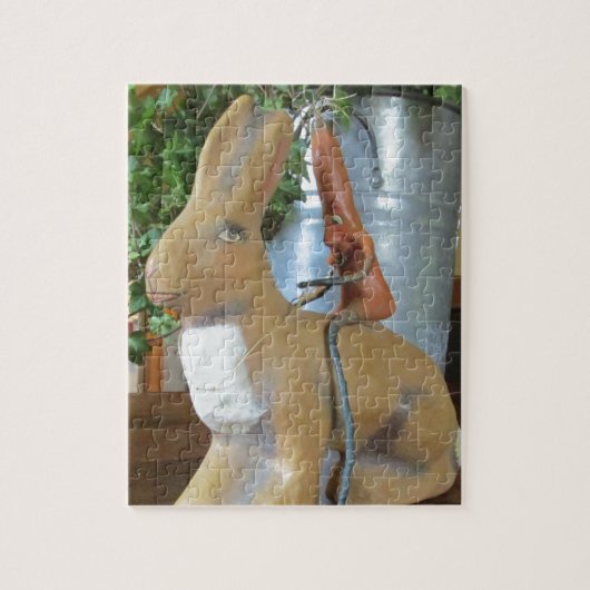 Quirky Carrot Riding a Rabbit Legpuzzel (Verticaal)