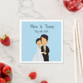 Quirky Cartoon Bride en Groom Servet (Insitu)