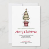 Quirky cartoon Christmas tree greeting card Feestdagenkaart (Voorkant)