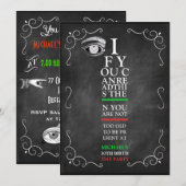 Quirky Chalkboard Birthday Party Invitation Kaart (Voorkant / Achterkant)